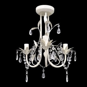 Lampa de plafon suspendata, cristal, candelabru alb elegant 1, 1