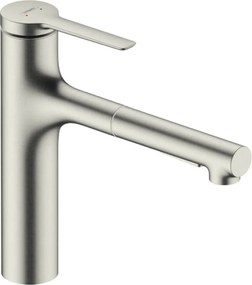 Baterie bucatarie cu dus extractibil crom periat Hansgrohe Zesis M33 160 sBox lite cu 2 jeturi