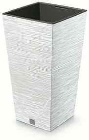 Ghiveci de flori FURU SQUARE 24 cm, alb, 24 cm