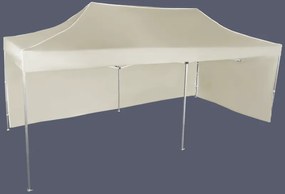 Pavilion de grădină  3x6m – din aluminiu, 2 pereţi laterali, Bej