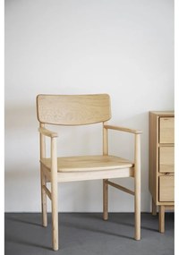 Scaun de dining în culoare naturală din lemn de stejar Maidstone – Rowico