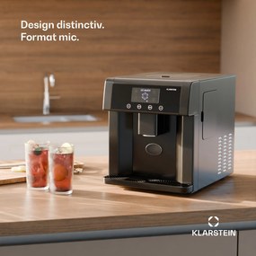 Klarstein Eiszeit mașină de făcut cuburi de gheață din oțel inoxidabil, 3 dimensiuni de cuburi de gheață, argintie.