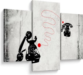 Tablou - Desen de telefon în stilul lui Banksy (90x60 cm)