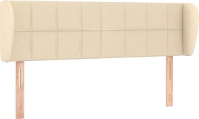 vidaXL Tăblie de pat cu aripioare crem 147x23x78/88 cm material textil
