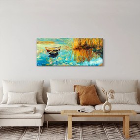 Tablou - Lacul cu bărci (120x50 cm)