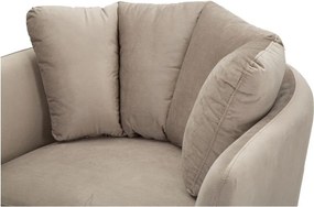 Fotoliu taupe cu tapițerie din catifea Kiev – Mauro Ferretti