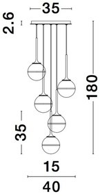 Lustra cu 5 pendule design modern CANTONA NVL-9960614