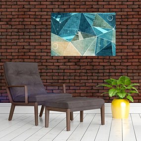 Tablou - Abstract turcoaz (90x60 cm)