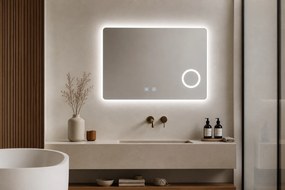 Oglinda baie LED FANTASY touch control cu lupa iluminata si dezaburire, 70x60 / 80x60 cm 80 x 60 cm