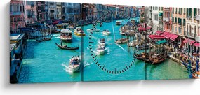 Tablou - Canalul Grande, Veneția, Italia (cu ceas) (90x30 cm)