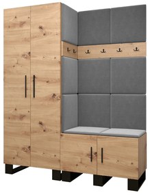 Set mobilier pentru hol Amanda 2 (Stejar artisan + gri închis). 1085869