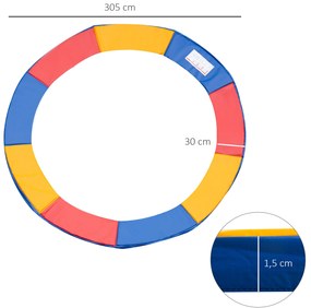 HOMCOM Protectie Margine pentru Trambulină Elastică din PVC Roșu Albastru Galben (Ø305cm ) | Aosom.ro