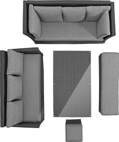Set mobilier de grădină pentru familie Avenberg CORSICA negru/gri