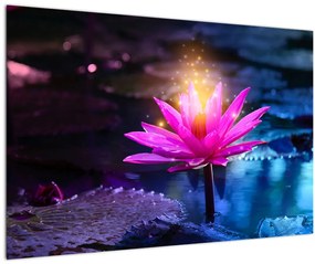 Tablou cu lotus pe apă (90x60 cm)