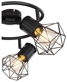 Plafoniera cu 3 spoturi design industrial PRISKA negru