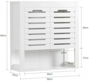 INA5 - Dulapior suspendat, 58 cm, alb - Mobilier Baie INA