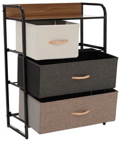 Comodă cu sertare din material textil HAZEL TIP 2,maro, M