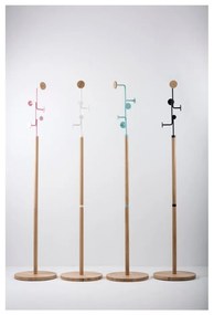 Cuier din lemn masiv de stejar cu detalii negre Gazzda Hook