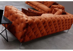 Canapea portocalie cu tapițerie din catifea 197 cm Como – Artie