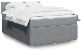 vidaXL Pat continental, gri deschis, 140x200 cm, material textil