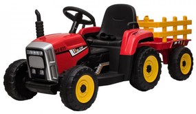 Tractor Electric XXL cu acumulator pentru copii NOVOKIDS™ Little Farmer , Cu remorca, Melodii si USB , 3-8 ani , Baterie12V, 2 Viteze, lungime 137