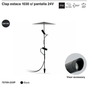 Tarus cu iluminat exterior arhitectural CLAP 1030 Black spike 2L with screen 40cm