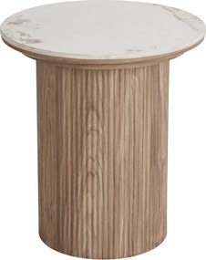 Măsuță auxiliară rotundă cu blat cu aspect de marmură ø 45 cm Athens – House Nordic