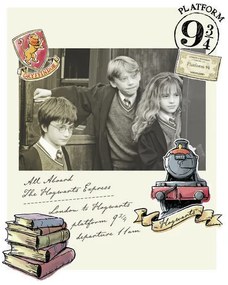 Poster de artă Harry Potter - Hermione, Harry și Ron