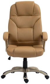 RESIGILAT- Scaun directorial DESMOND, recliner, pivotant, inaltime reglabila, rezistent 150 kg, piele PU, Maro