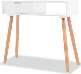 vidaXL Masă consolă, lemn masiv de pin 80x30x72 cm, alb