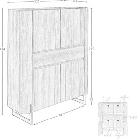Dulap deosebit design LUX Walnut-Marble