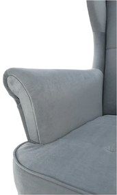 Fotoliu, material textil gri deschis/alb, RUFINO 2 NEW
