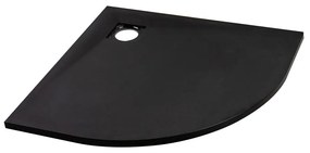 Cagliari Black 80x80x2,6 cm tăviță de duș semicirculară, SMC, cu sifon inclus