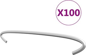 vidaXL Cârlige pentru gabioane, 100 buc., oțel galvanizat, 20 cm