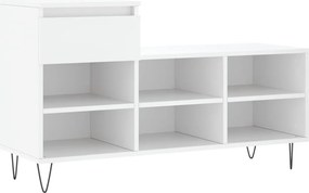 vidaXL Pantofar, alb, 102x36x60 cm, lemn compozit