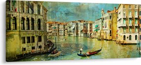 Tablou - Canalul de la Veneția și gondole (120x50 cm)