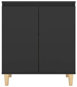 Servanta cu picioare din lemn masiv, negru, 60x35x70 cm, PAL 1, Negru