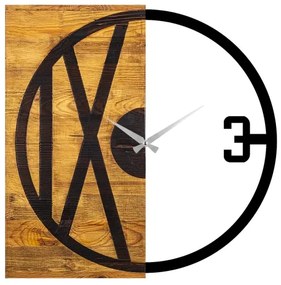 Ceas de perete 58x58 cm 1xAA lemn/metal