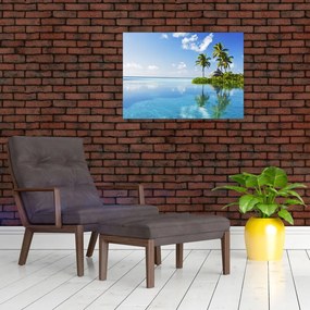 Tablou pe sticlă - Insula tropicală (70x50 cm)