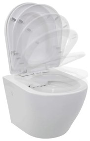 Vas WC suspendat fara rama, alb, ceramica Alb