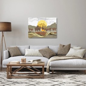 Tablou pe sticlă cu cerb (70x50 cm)