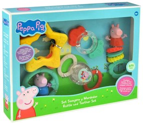 Purcelușa Peppa Fun set de zornăitoare și inele dentare pentru bebeluși, 5 buc