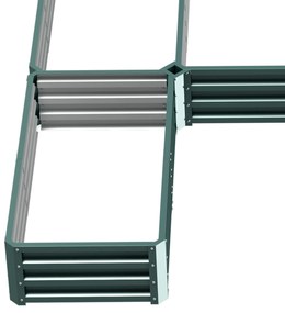 Outsunny Set de 5 jardiniere pentru gradina, pat de legume modular din otel, perfect pentru legume, plante si flori, verde | Aosom Romania