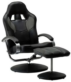 Fotoliu pentru gaming,suport pentru picioare,piele eco-Gri