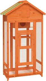 vidaXL Colivie de păsări maro 91,5x53x170 cm din lemn masiv de pin