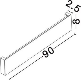 Aplica exterior negru liniara 90cm IP65 LED METRIC