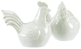 Decorațiune ceramică Hen și robinet, alb , 11 x 13x 14 cm, set de 2