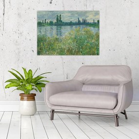 Tablou pe sticlă - Claude Monet, Banks of the Seine, reproducere (70x50 cm)