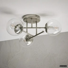 Lustră aplicată MALENA 3xE14/5W/230V crom mat/sticlă clară