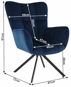 Scaun de design, tesatura albastra, KOMODO